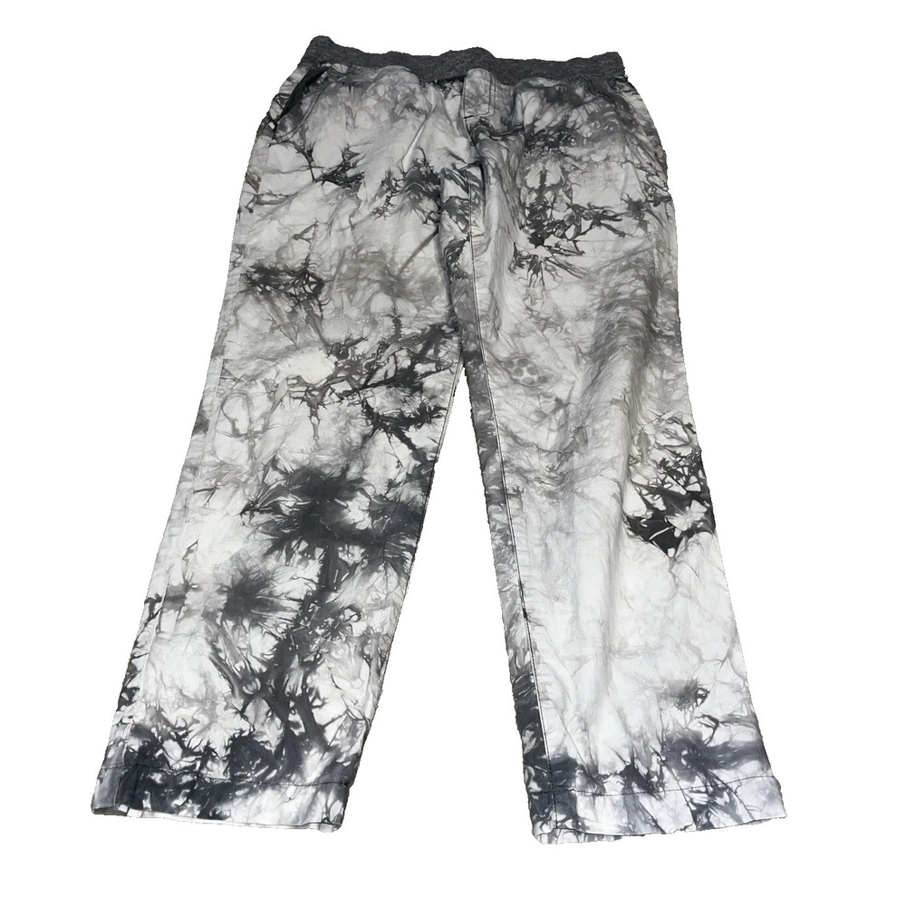 womens CABI gray marble tie dye pull on pants‎ #5075 sz Medium Cotton